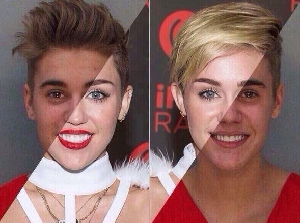 Justin Bieber and Miley Cyrus